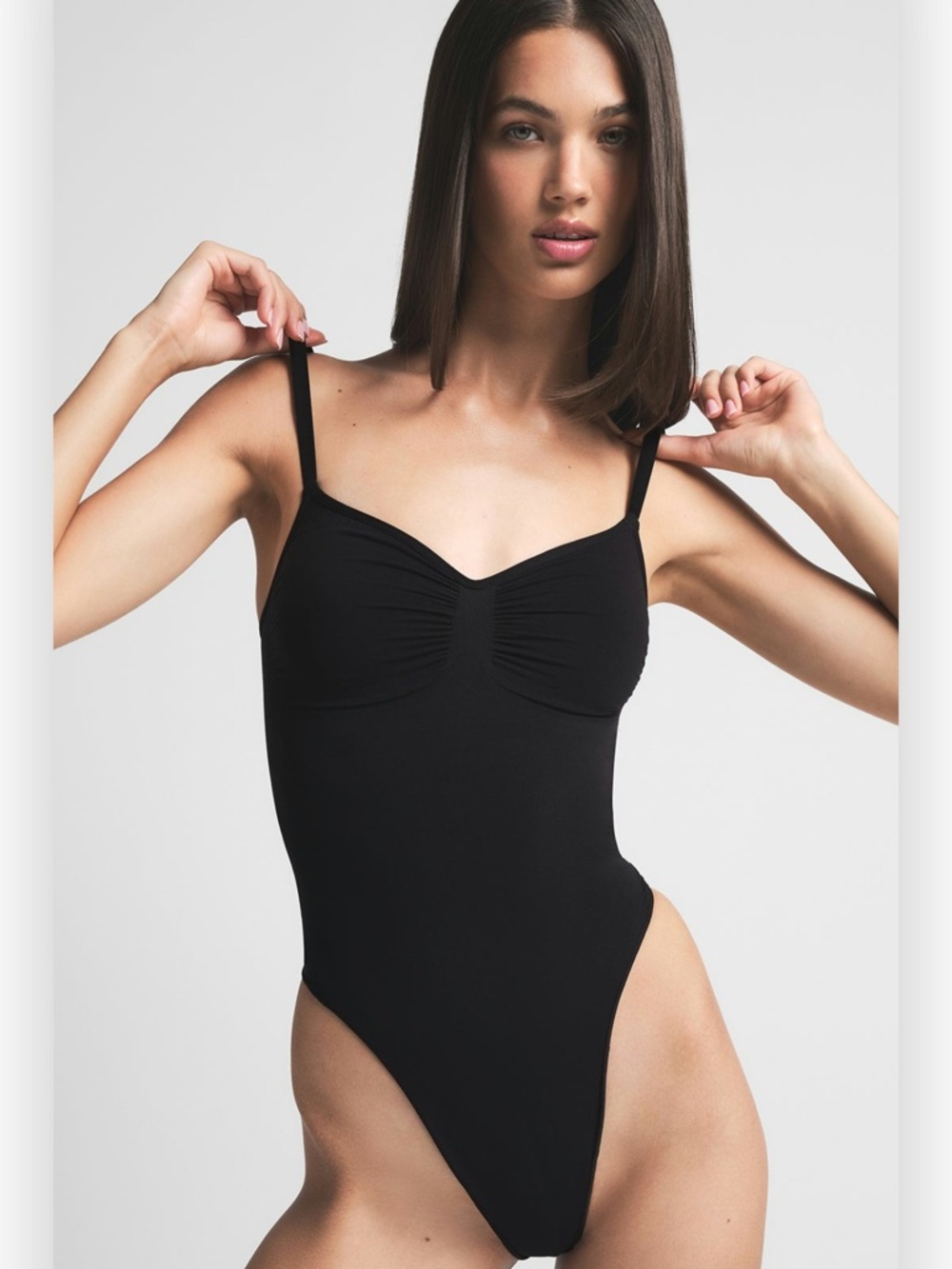 SKIMS Black Thong Shape wear bodysuit